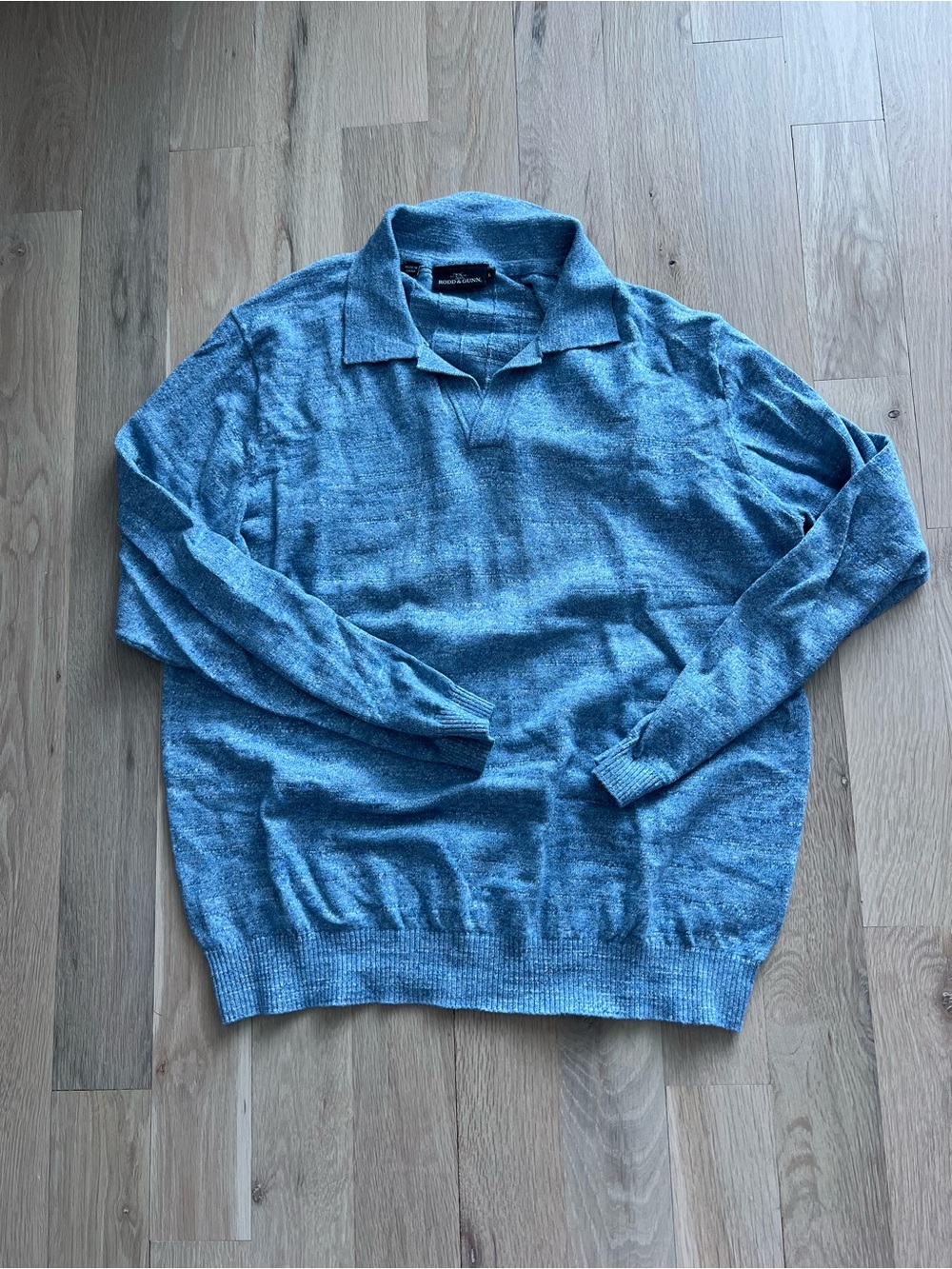 Rodd & Gunn Heathered Blue V-Neck Polo Sweater
